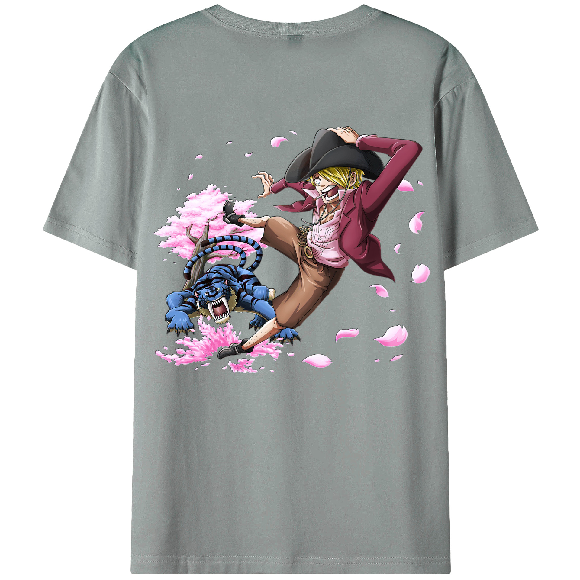 （画像用） ワンピース サンジ ONE PIECE Sanji 綿100％ メンズ半袖Tシャツ（バックプリント） 通気性